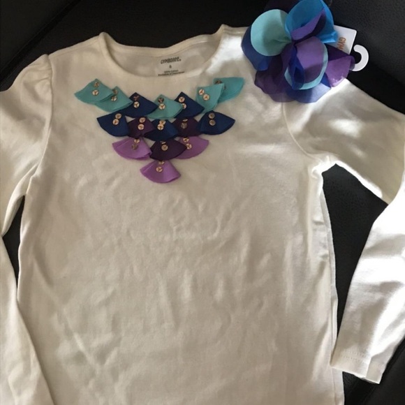 Gymboree Peacock Top & Hair Clip - Picture 2 of 3